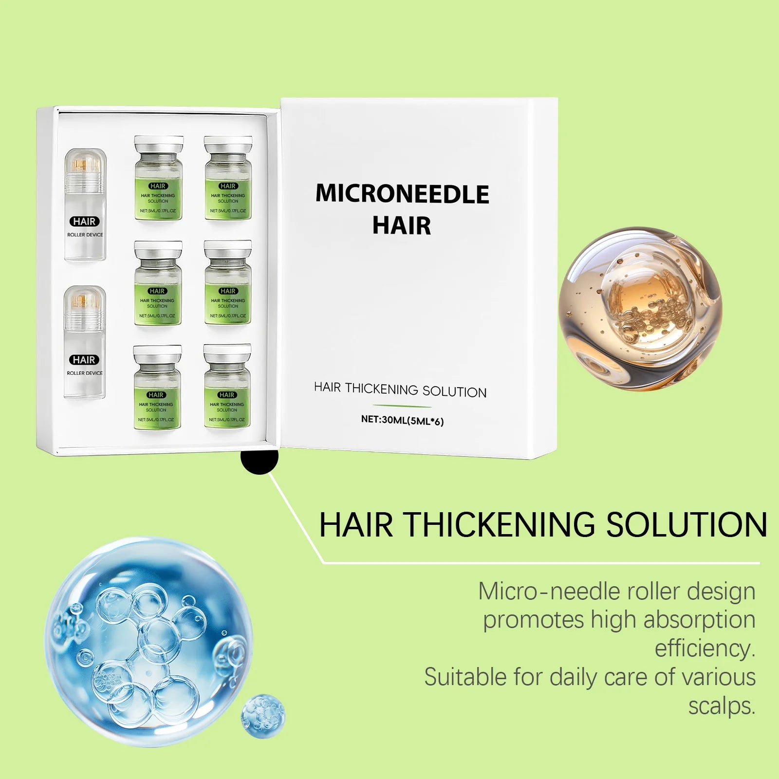 Hair-Growth Derma Roller & Serum Kit